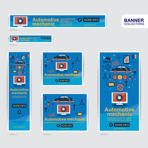 汽车机械横幅广告模板设计图片