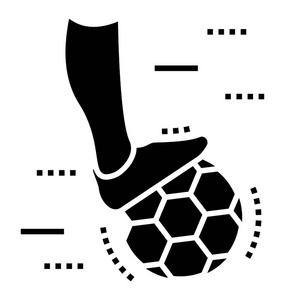 踢足球字形矢量图标