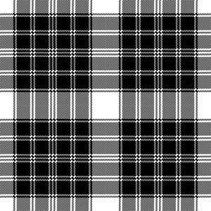 经典像素格子黑白无缝图案。 矢量图。
