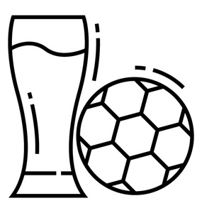 足球奖杯线图标设计