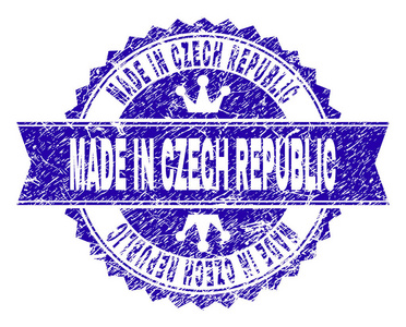 用丝带制作的捷克邮票印章划痕纹理