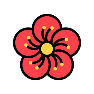 梅花矢量中国新年相关填充设计图标可编辑照片