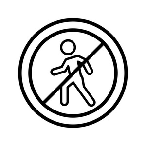 与插图禁止用智能手机上的行人过路处的散步禁止行人通行标志没有步行