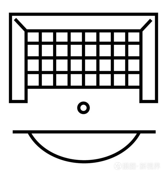 足球网概念线图标矢量,足球球门柱插画-正版商用图片177ybk-摄图新