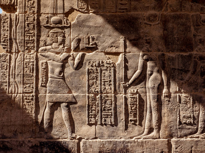 埃及象形文字在阿斯旺的菲莱寺