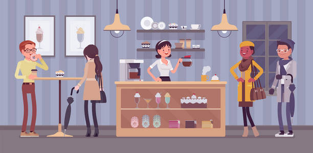 咖啡店卡通图片