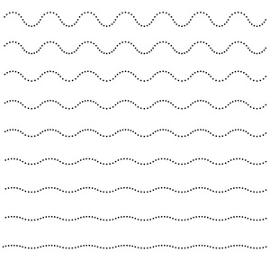 一组波浪状的水平点线。 矢量设计元素