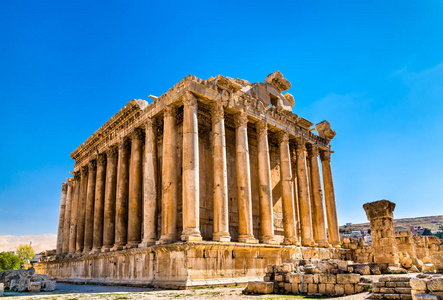 中东贝克黎巴嫩巴勒贝克的巴克斯神庙照片