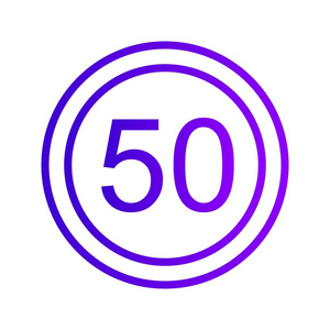 矢量速度限制50图标标志图标矢量插图个人和商业使用。