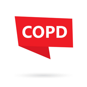 慢性阻塞性肺疾病COPD贴纸矢量插图上的缩写词