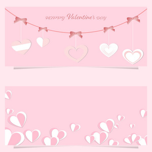 快乐情人节问候卡设计背景矢量插图。