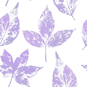 白色背景紫叶无缝图案图片