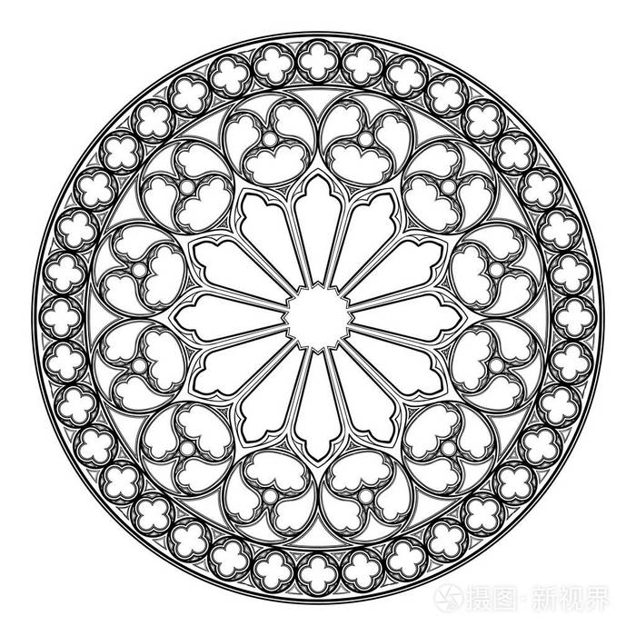 哥特式玫瑰窗.中世纪欧洲艺术中流行的建筑图案