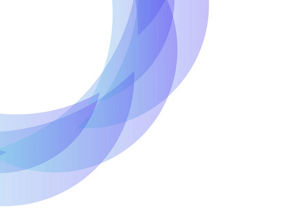 彩色蓝花瓣抽象背景,曲线层,多色透明背景,矢量插图 插画