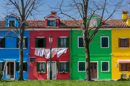 五颜六色的房子在布拉诺, 威尼斯
