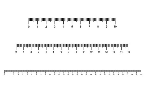 测量标尺的刻度标记. 矢量插图图标照片