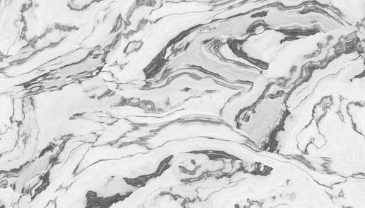 白色大理石图案，卷曲的灰色和黑色的静脉。 抽象纹理和背景。 2d插图