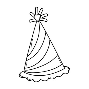 生日帽卡通孤立矢量插图平面设计