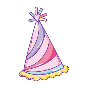 卡通帽矢量漫画帽子庆祝生日聚会或 chrisrmas 与头饰或头礼服插图套