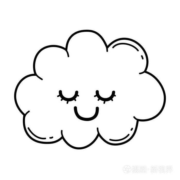 可爱的快乐云微笑卡通矢量插图插画-正版商用图片179432-摄图新视界