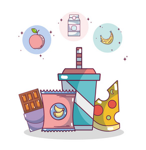 袋装零食漫画图片