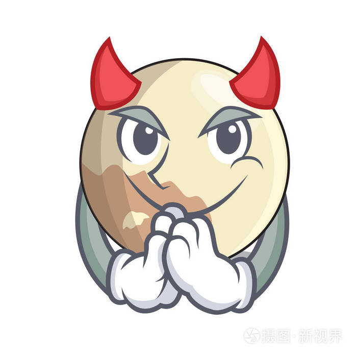 魔鬼冥王星卡通星球上空矢量插图