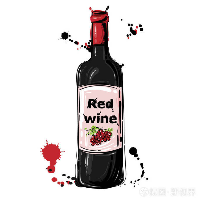 插画 红酒的矢量插图. 菜单设计背景传单横幅.eps