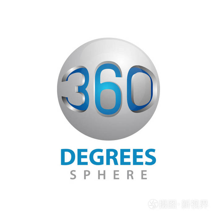 360度球体logo概念设计图形模板矢量