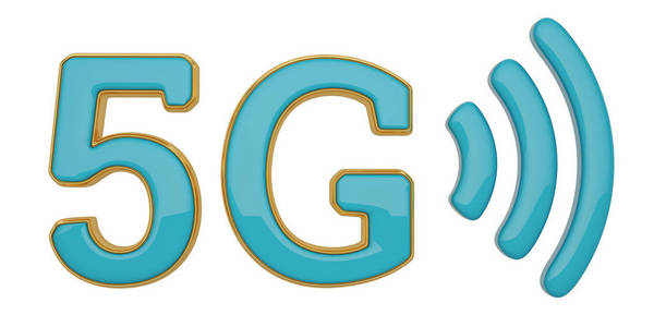 无线网络插图白色背景上的5g无线网络图标. 三维插图照片