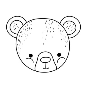 可爱的小熊头图标矢量插图