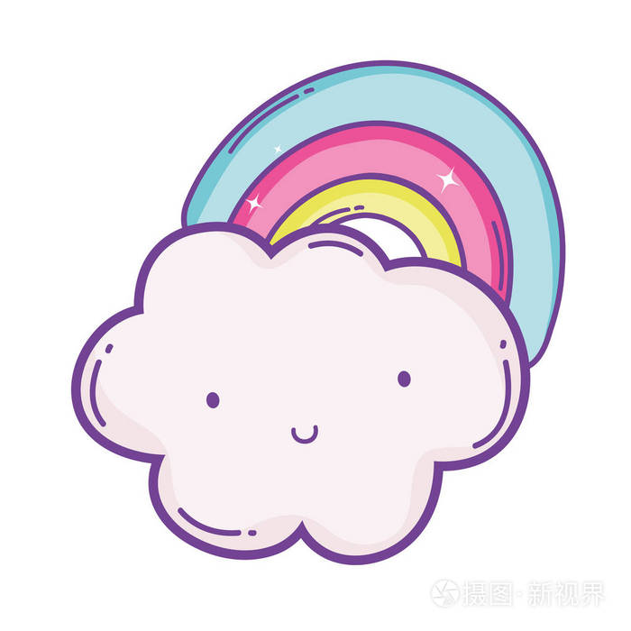 云笑彩虹可爱卡通矢量图平面设计