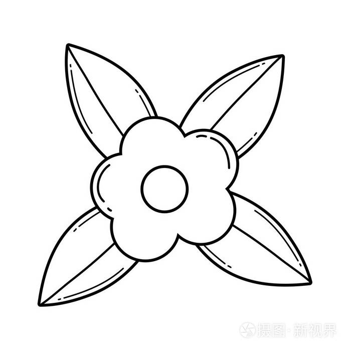 可爱的花与叶子矢量插图设计插画-正版商用图片1799s6-摄图新视界