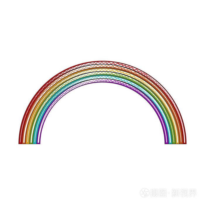 一个五颜六色的彩虹图标的素描