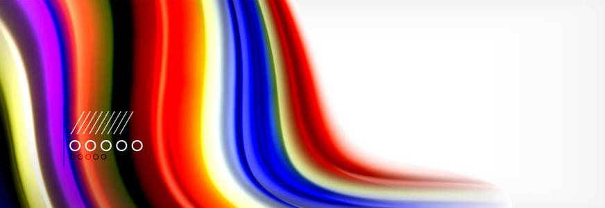 抽象波浪线液体彩虹风格彩色条纹背景。 矢量艺术插图演示应用壁纸横幅或海报
