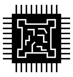 微处理器字形矢量图标