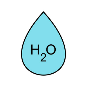 个人和商业用途的H2O矢量图标符号图标矢量插图。