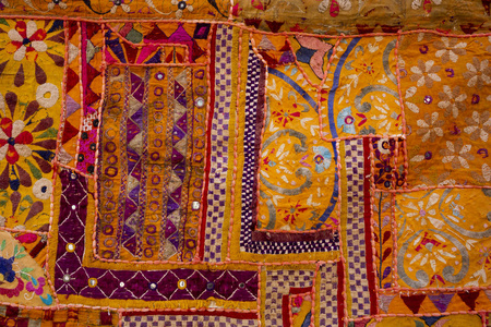 印度拉贾斯坦邦的印度拼凑的地毯，印度，亚洲，接近