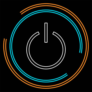 启动按钮标志概念矢量电源按钮启动技术符号关闭标志图标.