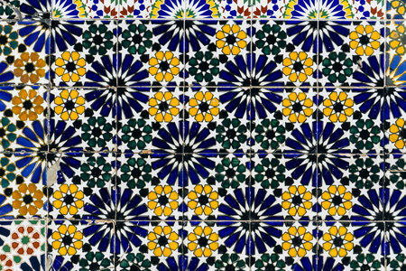 摩洛哥瓷砖或摩洛哥zellij-传统马赛克照片