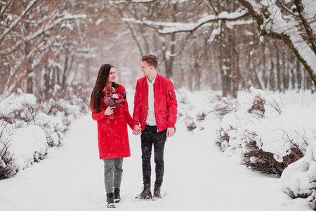 冬天和我的公园有情人的约会.