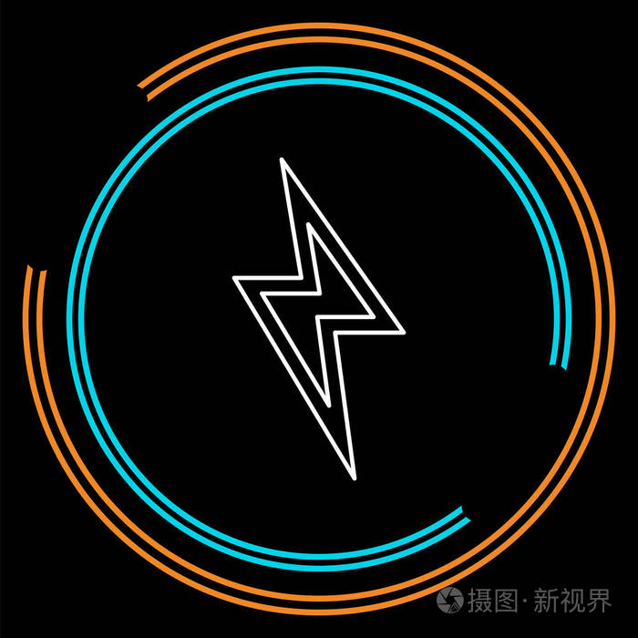 云闪电图标雷风暴细线象形文字轮廓笔画