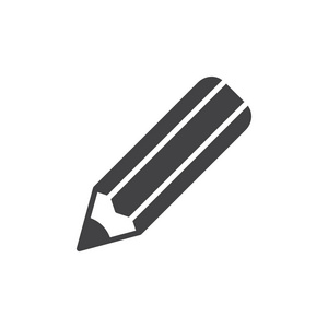铅笔图标矢量填充平面标志固体象形文字隔离在白色上。 写符号标志插图。 像素完美