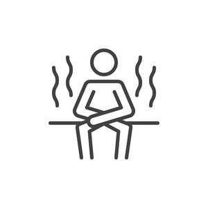 蒸汽室符号标志插图. 可编辑笔画. 像素完美照片