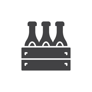 啤酒图标矢量填充平标牌固体象形文字隔离在白色上。 符号标志插图。 像素完美