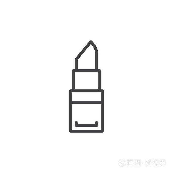 口红线图标轮廓矢量符号线性样式象形文字隔离在白色上符号标志插图可