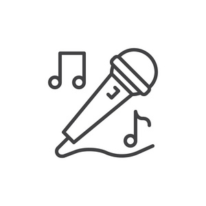 唱歌符号标志插图. 可编辑笔画. 像素完美照片