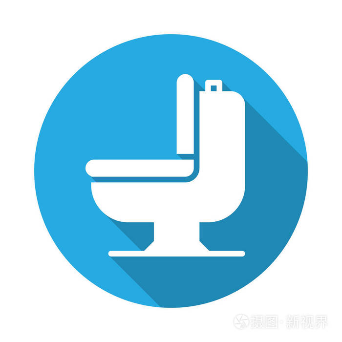 圆形彩色按钮圆形矢量符号,具有长阴影效果. 平式设计