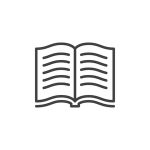 行书与字书与文本行图标轮廓矢量符号线性风格象形文字隔离在白色上.