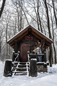 冬林童话中的木屋图片