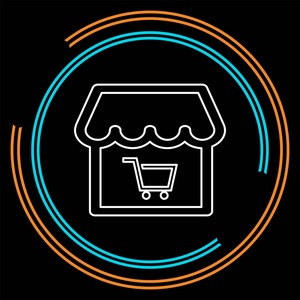 网店图在线商店图标. 标志元素插图. 电子商务收藏的网店符号设计.